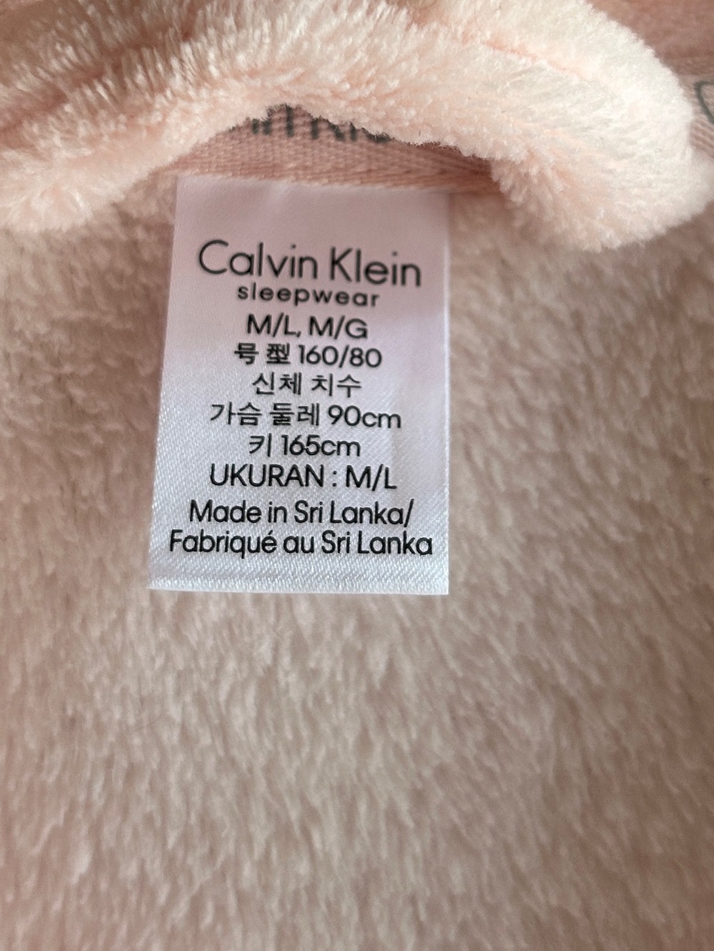 Calvin Klein Plush Robe, Pink Medium - Picture 8 of 10